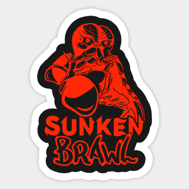 Sunken Brawl - Glass Bam Sticker by umizon